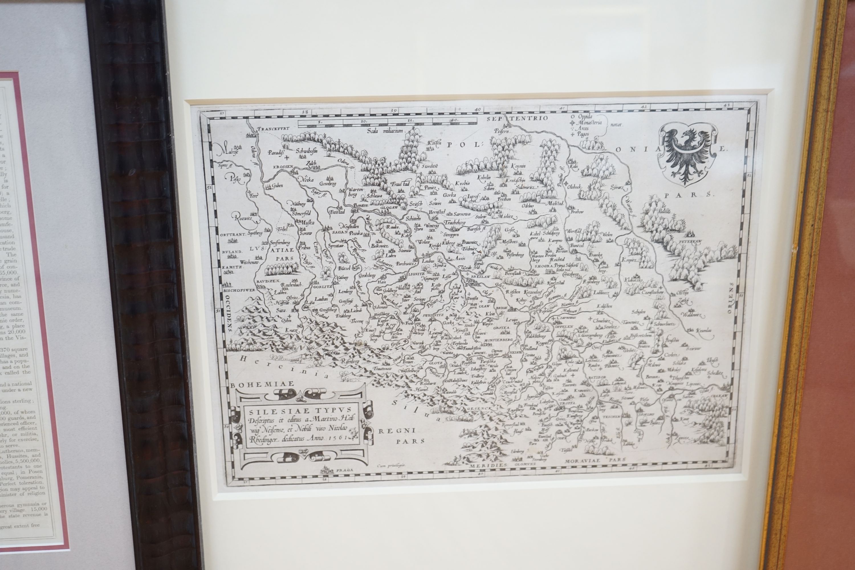 Abraham Ortelius (1527-1598), engraving, Map of Silesia Typus, 28 x 39cm, with two later maps of The Empire of Germany and Prussia